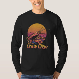 Craw Crew Crawfish Boil Crew Retro Sunset Cool Caj T-Shirt