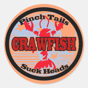 Craw Dat!  Fleur de Lis, Crawfish , Craw Dat Classic Round Sticker