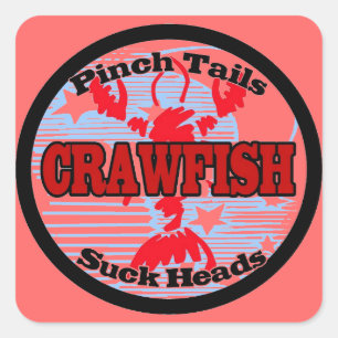 Craw Dat!  Fleur de Lis, Crawfish , Craw Dat Square Sticker
