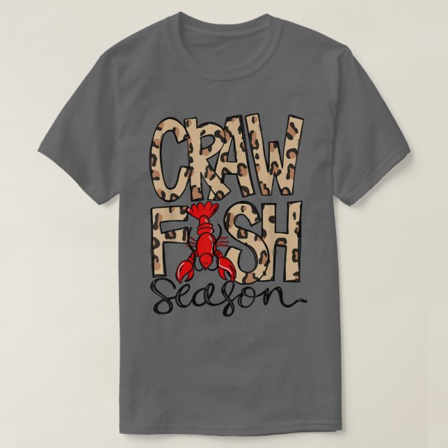 Craw Fish Season Leopard Print Love Crawfish Tee  (Design Front)