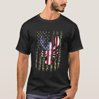 Crawfish American Flag Camo 4Th Of July Patriotic  T-Shirt