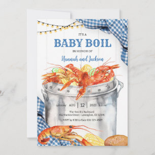 Crawfish Baby Boil Seafood Baby Shower Invitation
