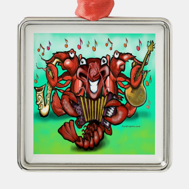 Crawfish Band Metal Ornament (Front)