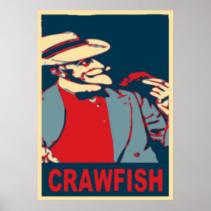 Crawfish Bearded Man Poster
