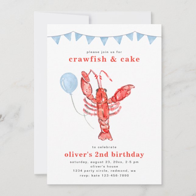Crawfish Birthday Invitation | Crawfish Party (Front)