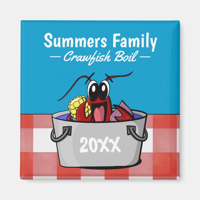 Crawfish Boil Annual Family Party Picnic Magnet (Front)