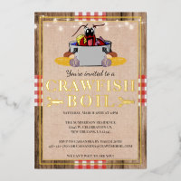 Crawfish Boil Annual Family Party Rustic Picnic