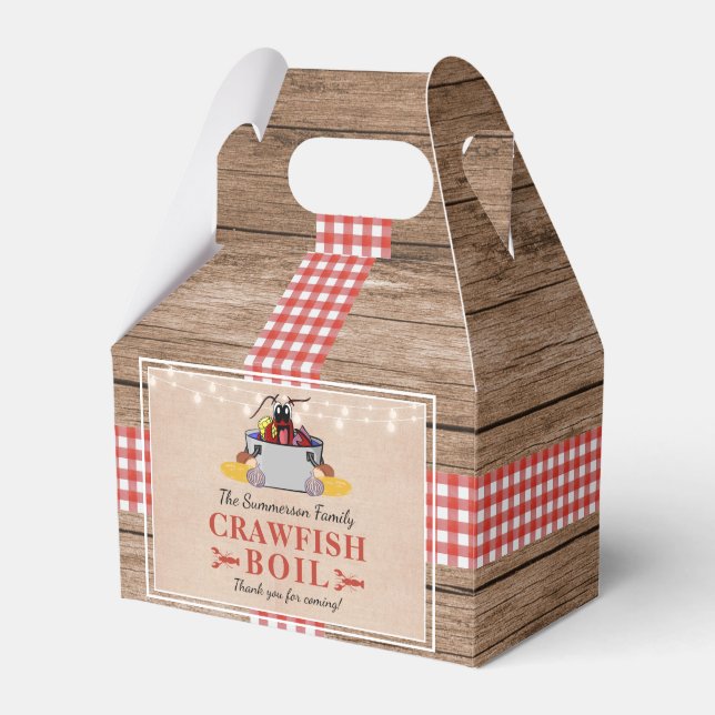 Crawfish Boil Annual Family Party Rustic Picnic Favor Box (Front Side)
