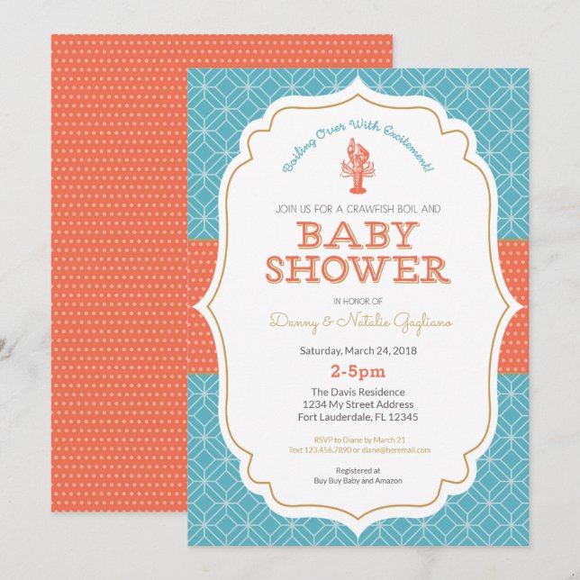 Crawfish Boil Baby Shower Invitation (Front/Back)