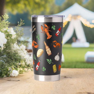 Crawfish Boil Cajun Seafood Pattern Louisiana Food Insulated Tumbler