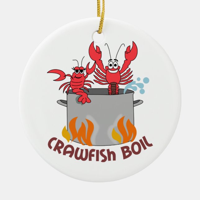 Crawfish Boil Ceramic Ornament (Front)