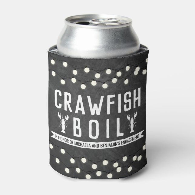 Crawfish Boil Couples Shower Engagement Party Can Cooler (Can Front)