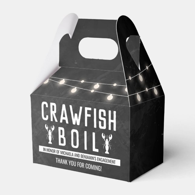 Crawfish Boil Couples Shower Engagement Party Favor Box (Front Side)