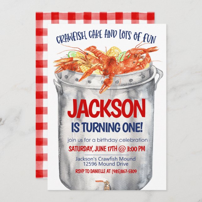 Crawfish Boil Couples Shower Invitation (Front/Back)