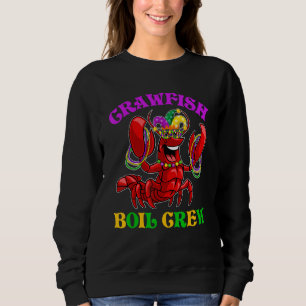 Crawfish Boil Crew Mardi Gras Party Jester Mask B Sweatshirt