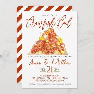 Crawfish Boil Engagement Party Invitation