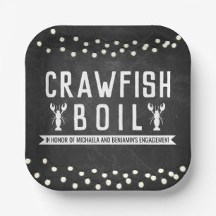 Crawfish Boil Engagement Party Paper Plate