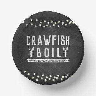 Crawfish Boil Engagement Party Paper Plate