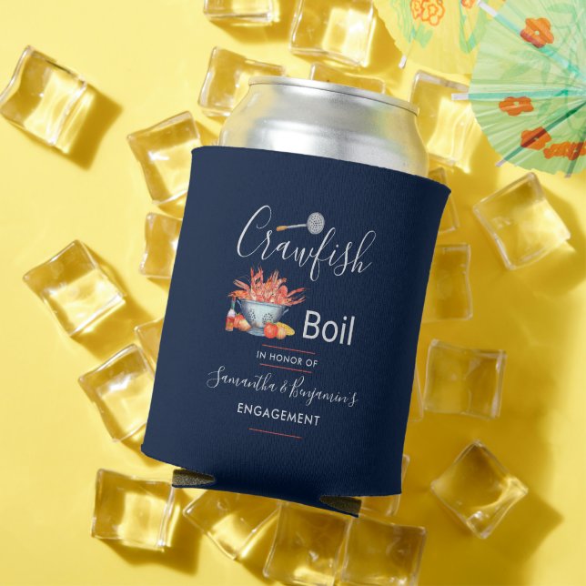 Crawfish Boil Family Cookout Seafood Engagement Can Cooler (In Situ Summer)