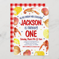 Crawfish Boil First Birthday Invitation