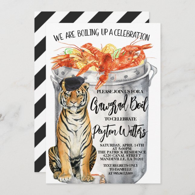 Crawfish Boil Graduation Invitation (Front/Back)
