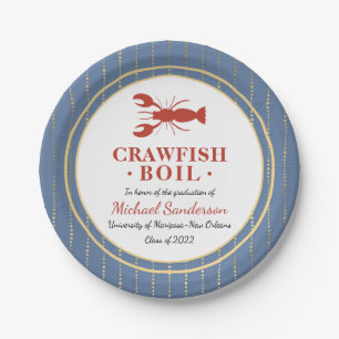 Crawfish Boil Graduation Party Paper Plate