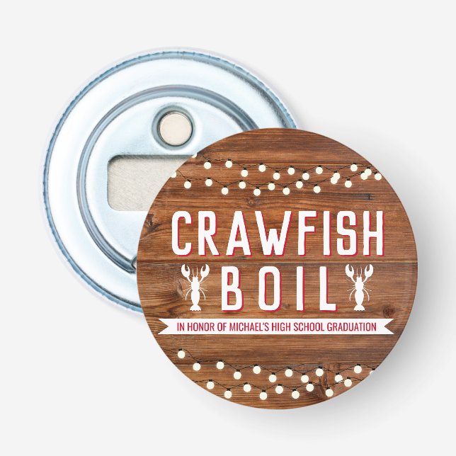 Crawfish Boil Graduation School Event Bottle Opener (Front)