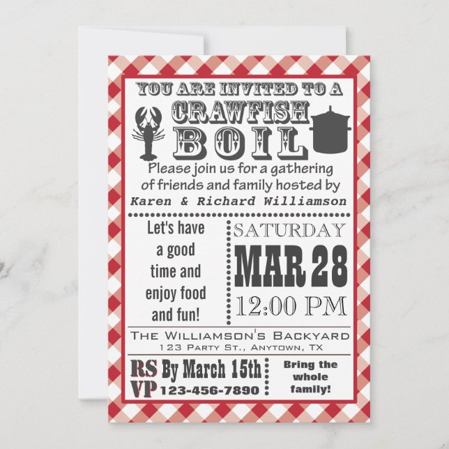 Crawfish Boil Invitation (Front)