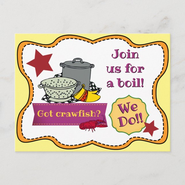 Crawfish Boil Invitation Postcard (Front)