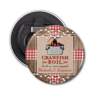Crawfish Boil Lobster Rustic Engagement Party Bottle Opener