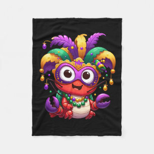 Crawfish Boil Mardi Gras Costume Masquerade Men Wo Fleece Blanket