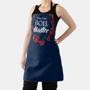 Crawfish Boil Master Dark Blue Custom Funny Chef Apron