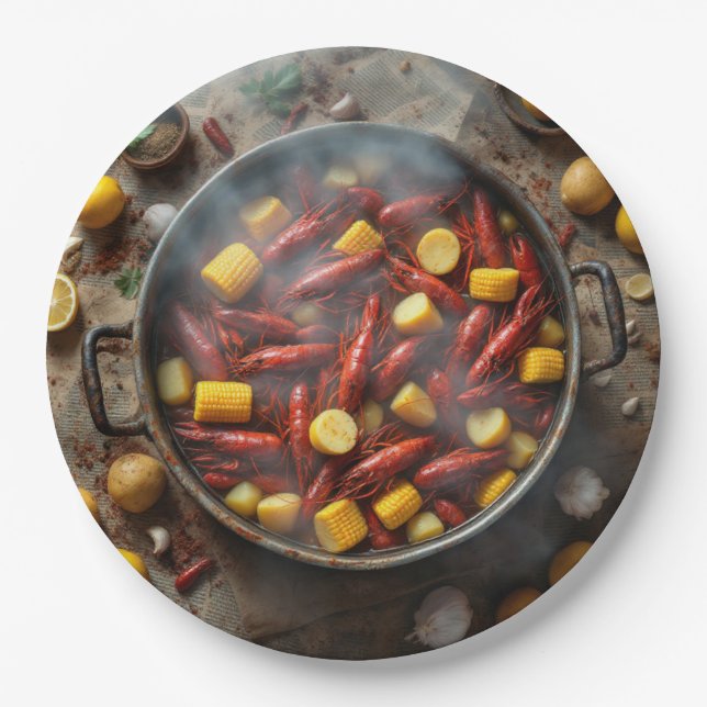 Crawfish Boil Paper Plates (Front)