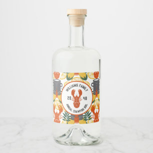 Crawfish Boil Party –Cajun Seafood Celebration Liquor Bottle Label