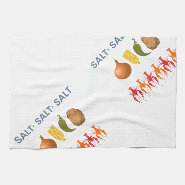 Crawfish Boil Recipe Thermal Tumbler Kitchen Towel (Horizontal)
