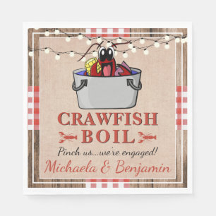 Crawfish Boil Rustic Couples Engagement Party Napkin