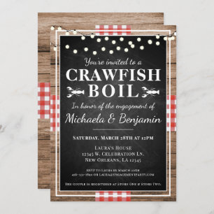 Crawfish Boil Rustic Engagement Party Invitation