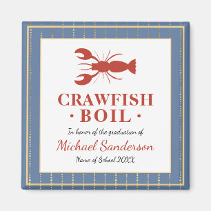Crawfish Boil Seafood Blue Graduation Party Favour Magnet