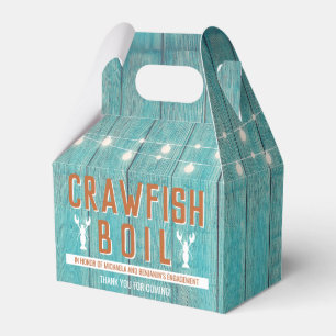Crawfish Boil Special Event Blue Engagement Party Favor Box