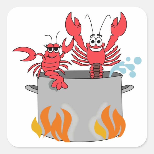 Crawfish Boil Square Sticker (Front)