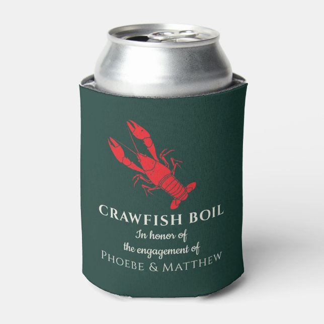 Crawfish Boil Summer Engagement Party Can Cooler (Can Front)