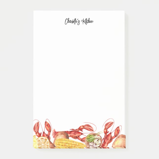 Crawfish Boil Summer Party Name Post-it Notes (Front)