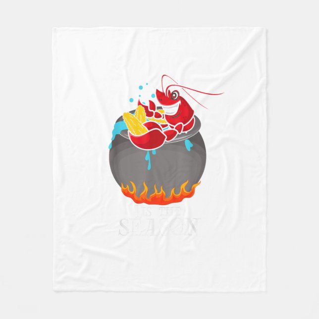Crawfish Boil Tis The Season Crawdaddy Crayfish Fu Fleece Blanket (Front)