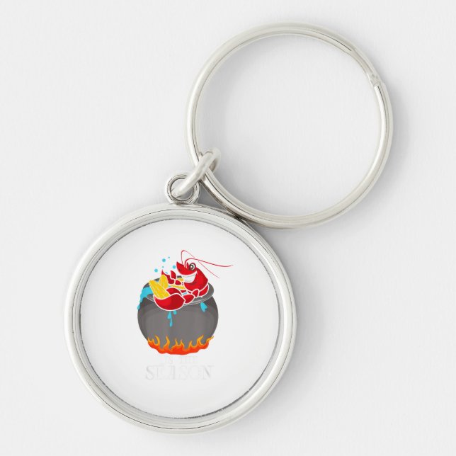 Crawfish Boil Tis The Season Crawdaddy Crayfish Fu Keychain (Front)