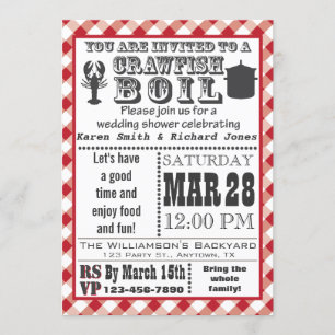Crawfish Boil Wedding Shower Party Invitation