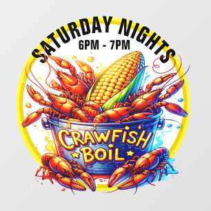 CRAWFISH BOIL  WINDOW CLING