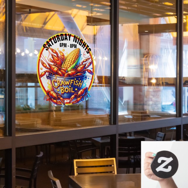 CRAWFISH BOIL  WINDOW CLING (Restaurant Window)