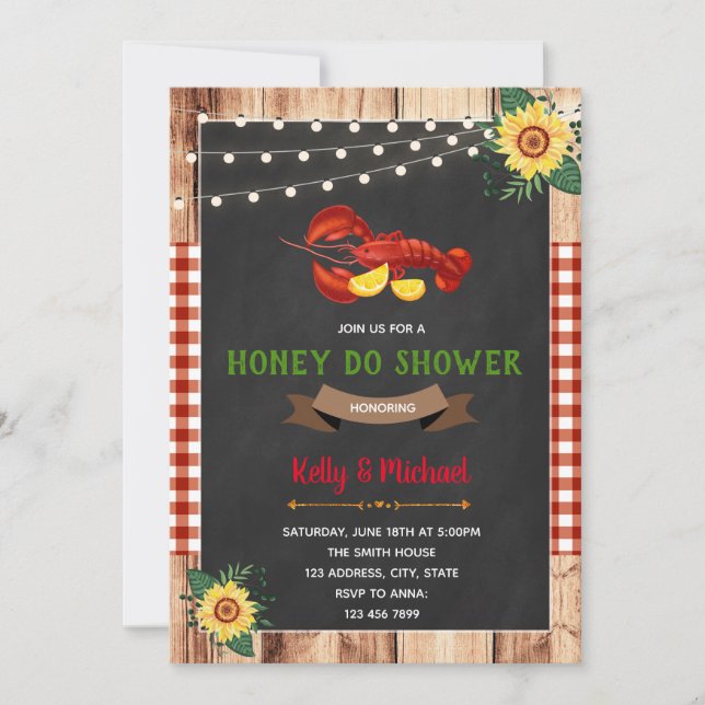 Crawfish boild honey do shower invitation (Front)