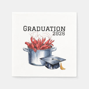 Crawfish & Caps: A Boiled Graduation Celebration Napkin
