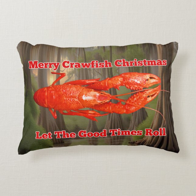 Crawfish Christmas  Accent Pillow (Front)